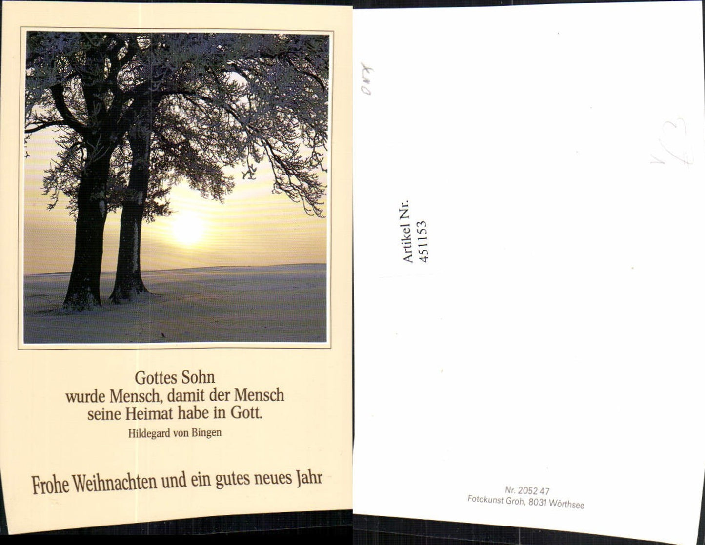 451153,Fotokunst Groh 205247 Weihnachten Winterlandschaft Bäume Spruch