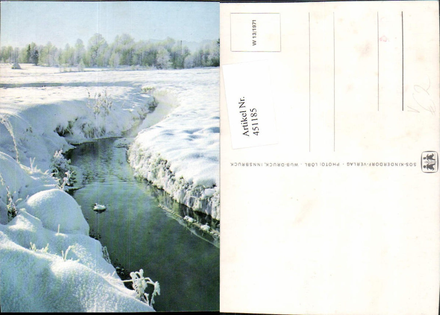 451185,SOS-Kinderdorf W13/1971 Winterlandschaft Bach