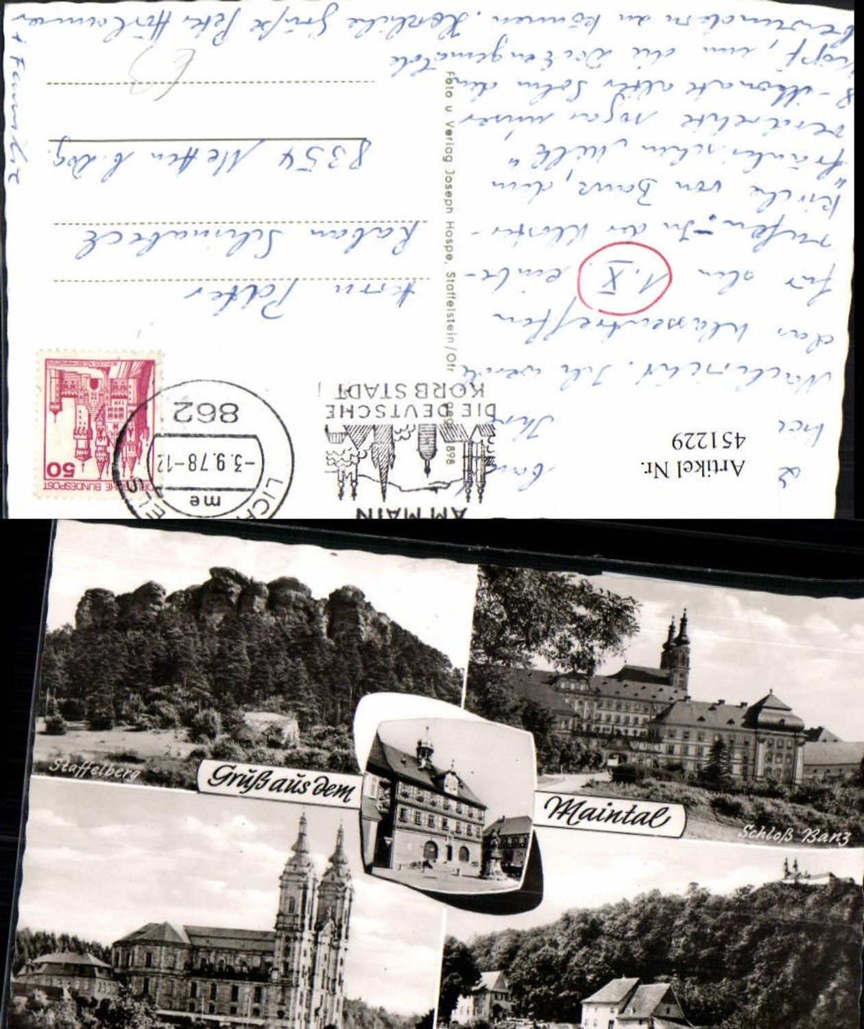 451229,Maintal Schloss Banz Vierzehnheiligen Kirche Staffelberg Mehrbildkarte