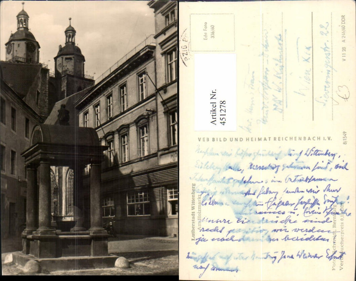 451278,Wittenberg Holzmarkt Brunnen pub VEB