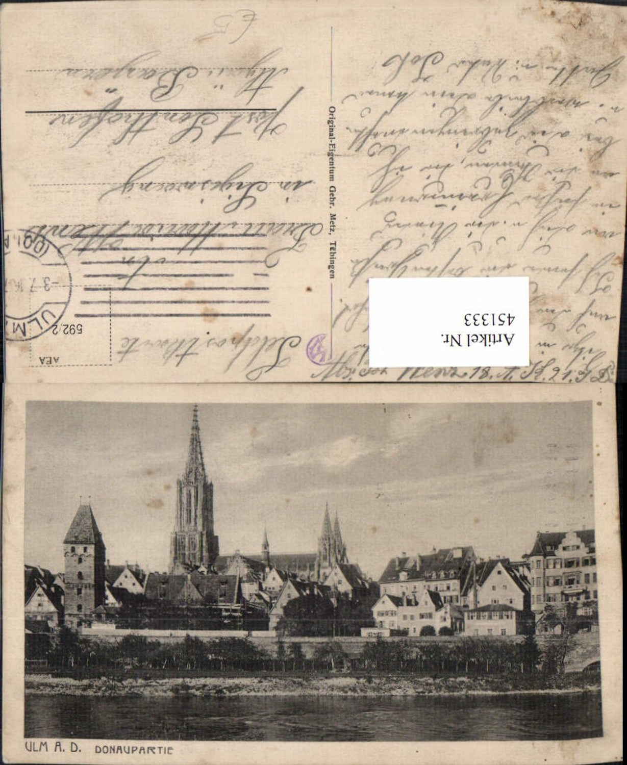 451333,Ulm an d. Donau Donaupartie Teilansicht Dom
