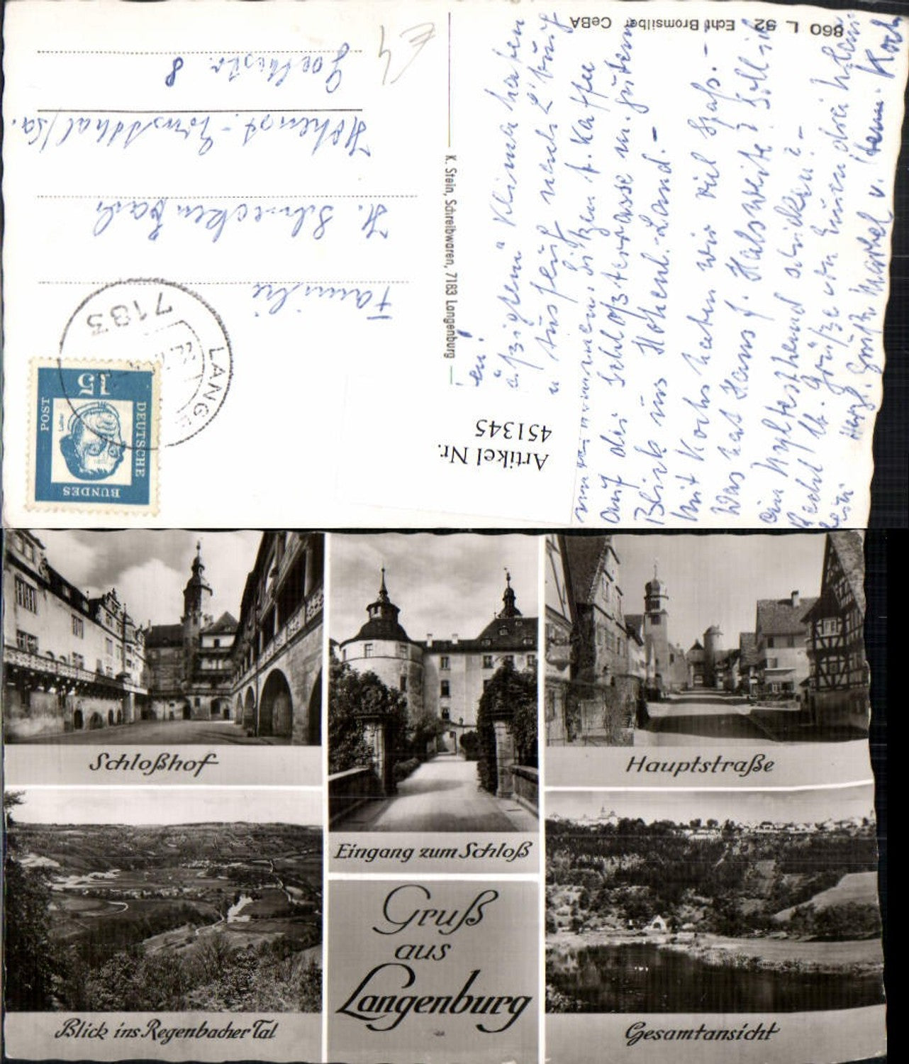 451345,Langeburg Totale Schloss Eingang Hof Mehrbildkarte