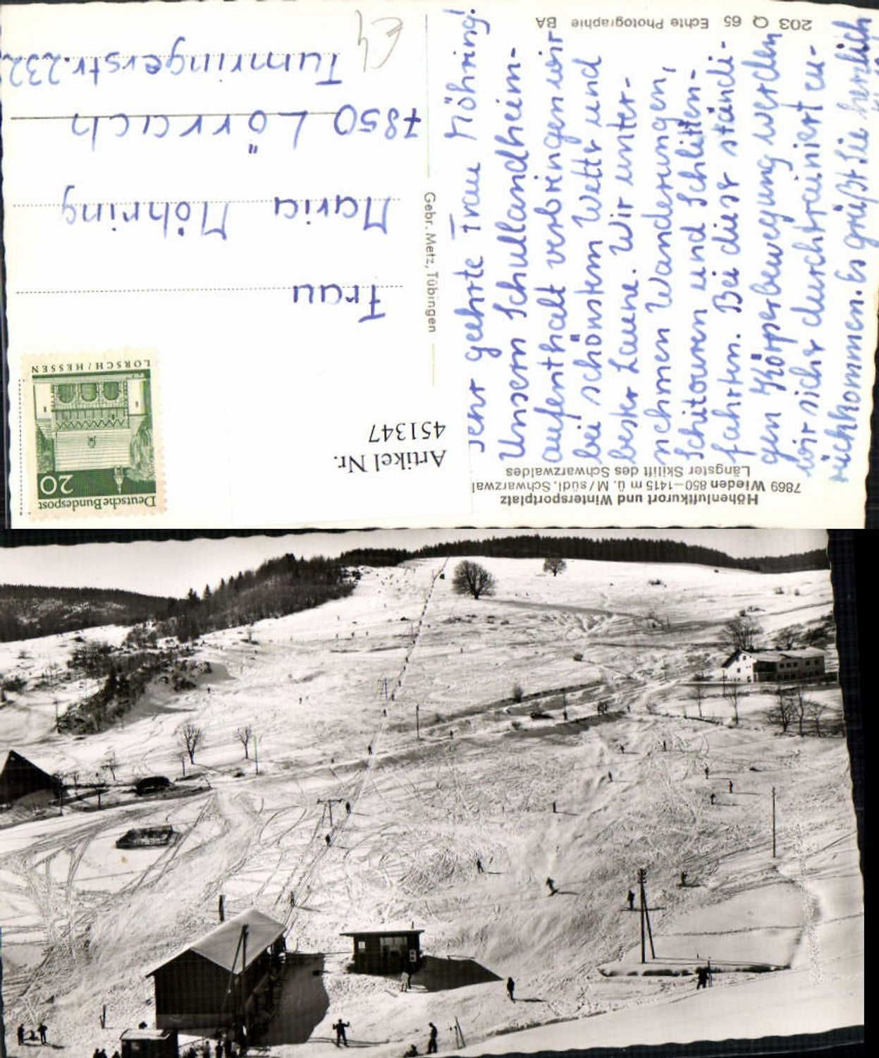 451347,Wieden im Schwarzwald Skilift Winterbild