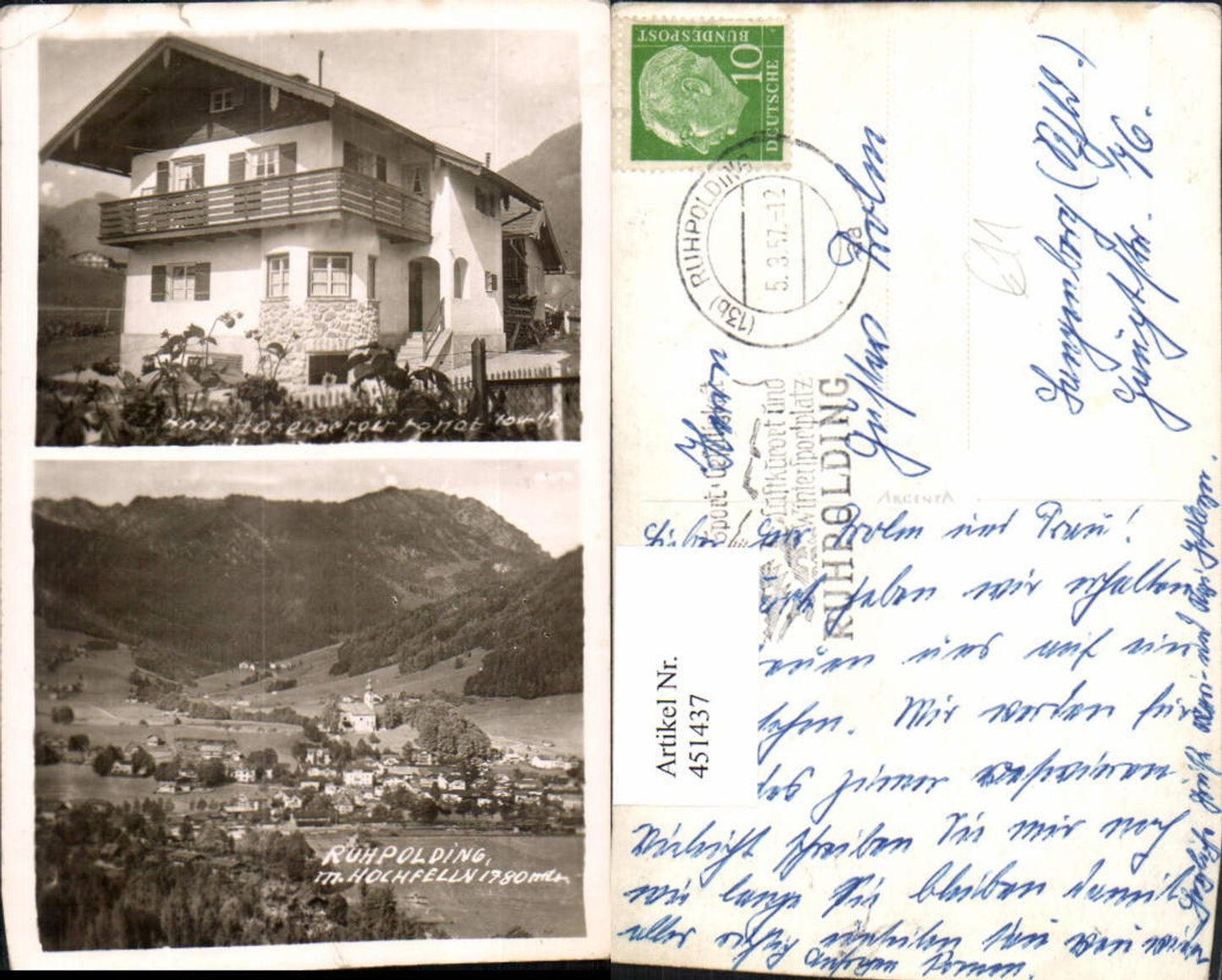 451437,Ruhpolding Totale Haus Haselberger Mehrbildkarte