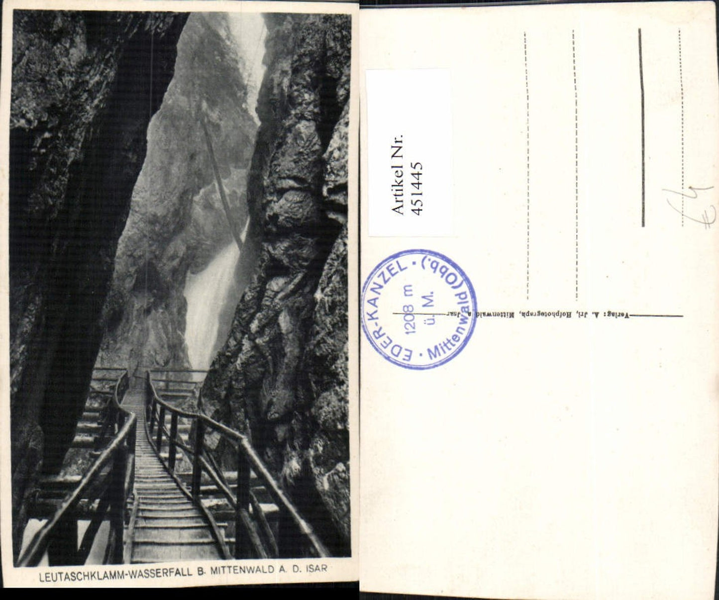 451445, Leutaschklamm Gorge near Mittenwald Waterfall