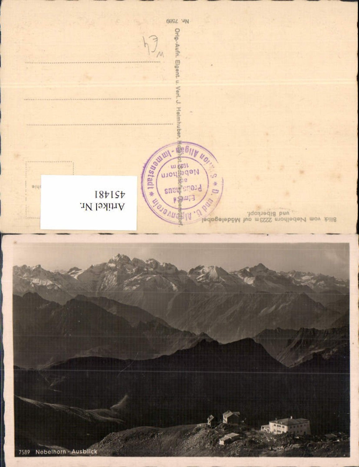 451481,Nebelhorn-Ausblick b. Oberstdorf Berghütte Bergkulisse