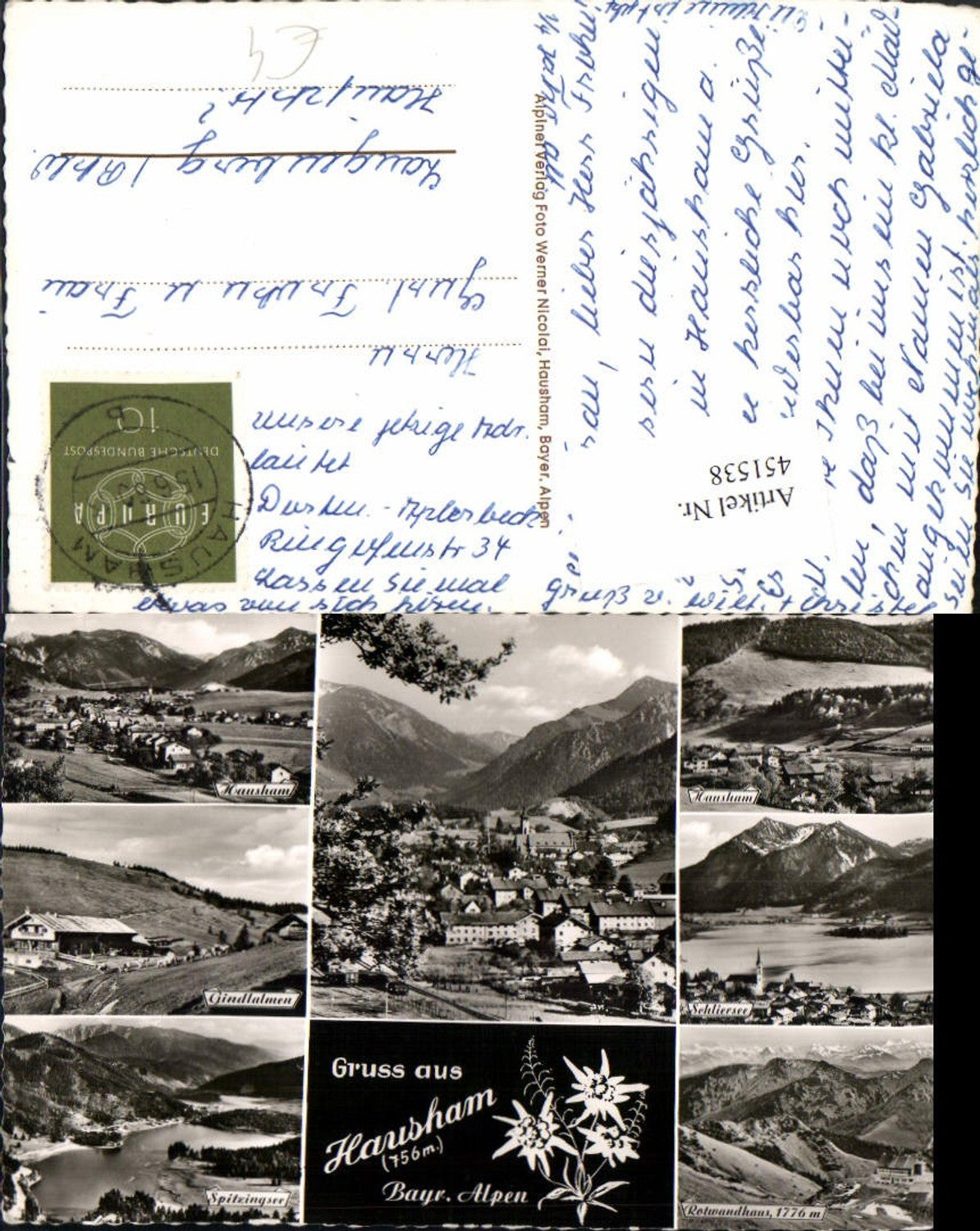 451538,Hausham Totale Schliersee Gindlalmen Mehrbildkarte