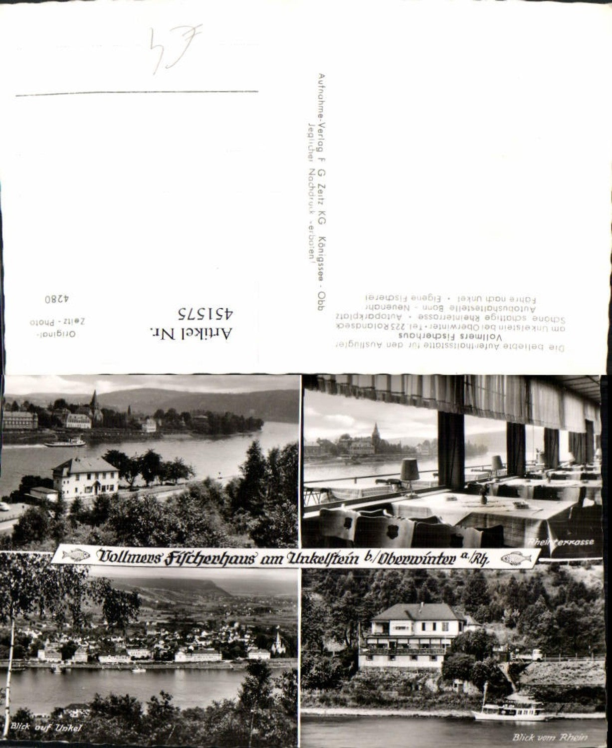 451575,Unkelstein b. Oberwinter Totale Vollmers Fischerhaus Mehrbildkarte