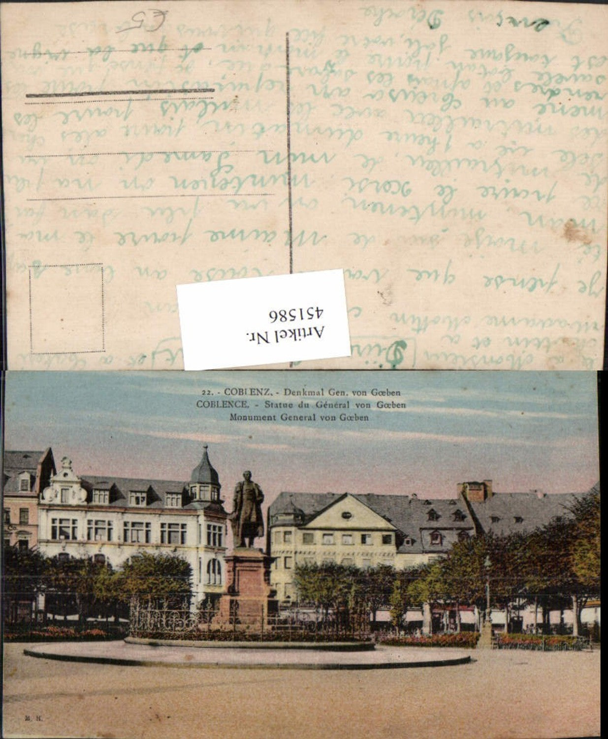451586,Coblenz Koblenz Denkmal General von Goeben Statue