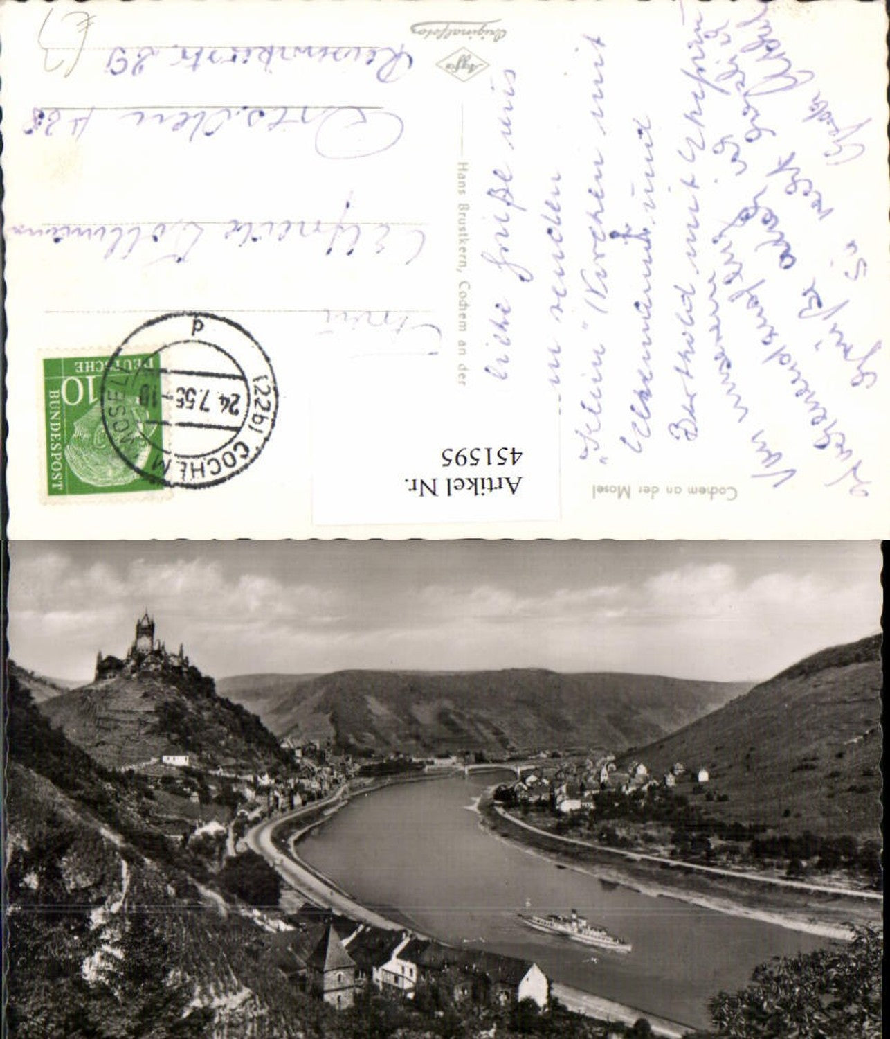 451595,Cochem an d. Mosel Totale Burg Dampfer