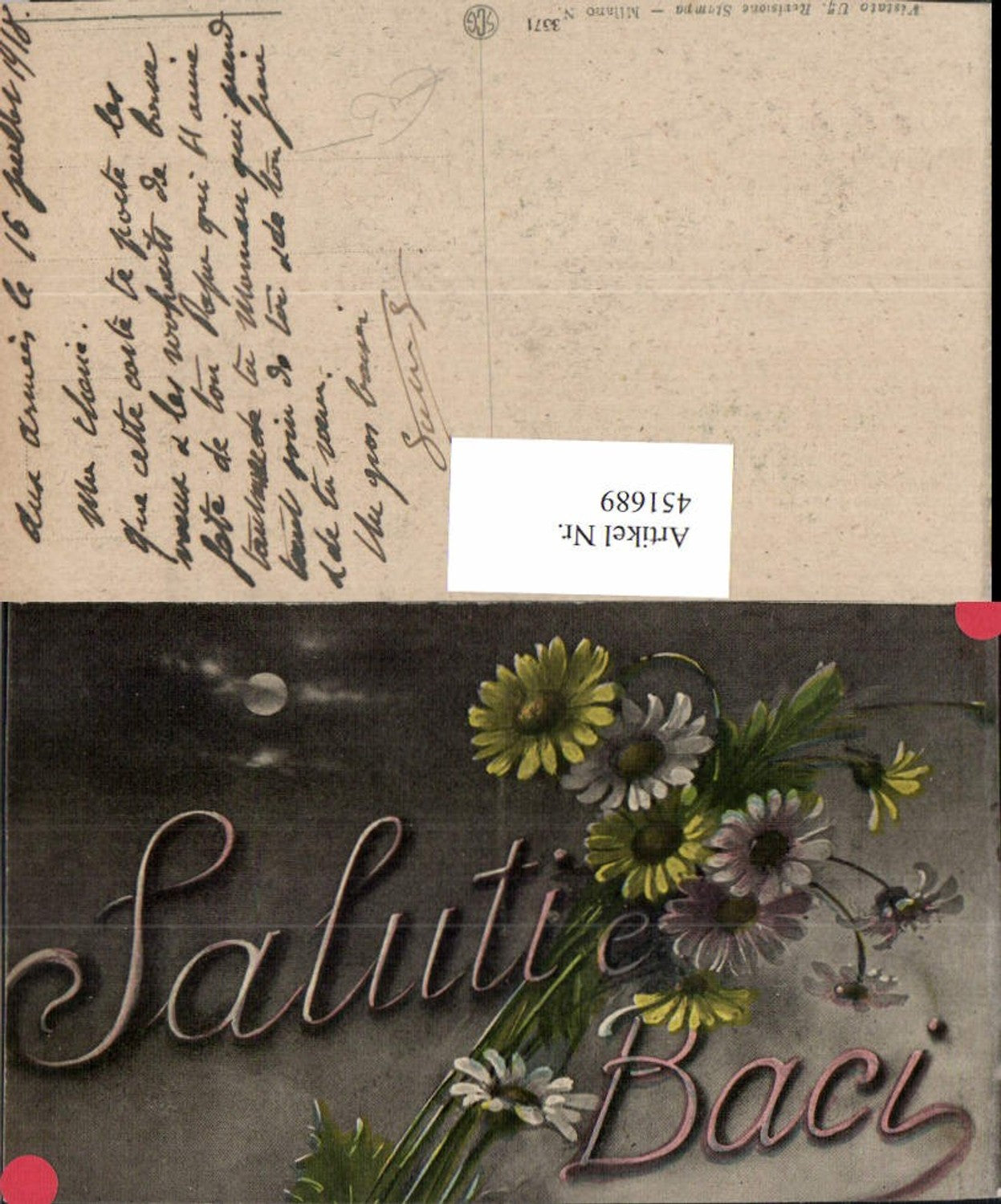 451689, Artist AK Saluti e Baci Flowers Moonlight