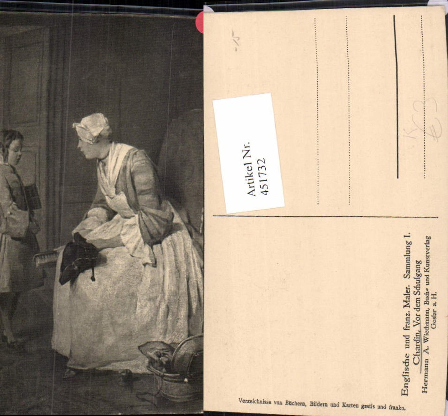 451732, Artist AK Chardin Before School Mother Child