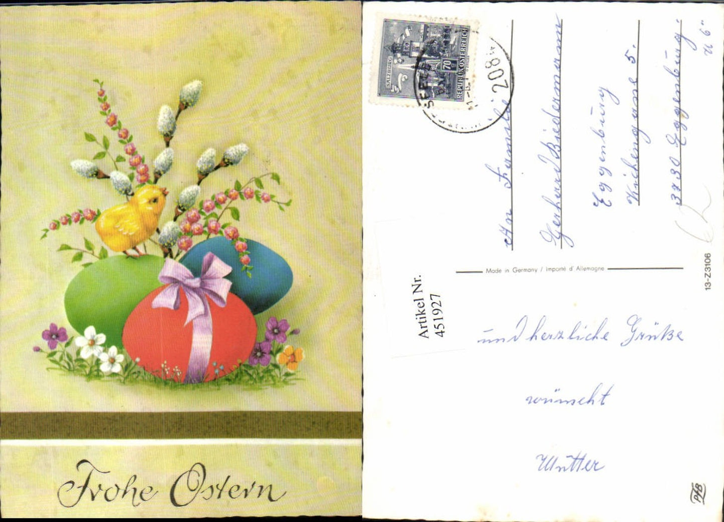 451927, Artist AK Easter Chicks Easter Eggs Eggs Pussy Willows