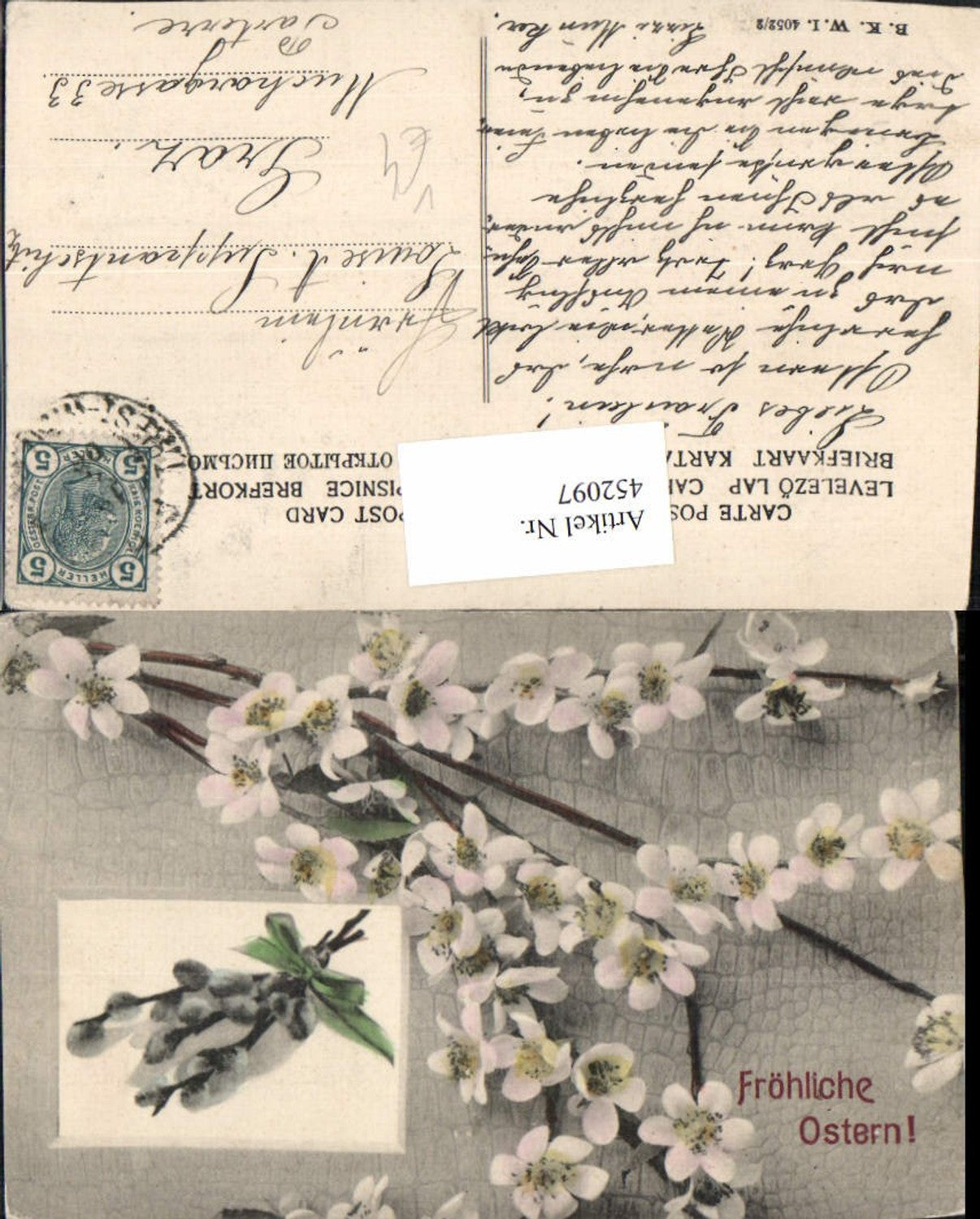 452097,Ostern Blütenzweige Palmkätzchen Zweige pub B.K.W.I. 4052/2