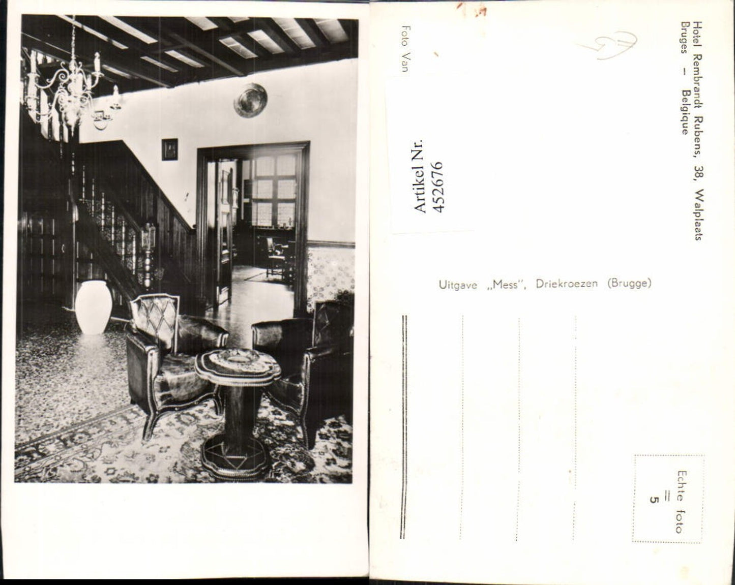 452676,Belgium Bruges Brügge Hotel Rembrandt Rubens Innenansicht