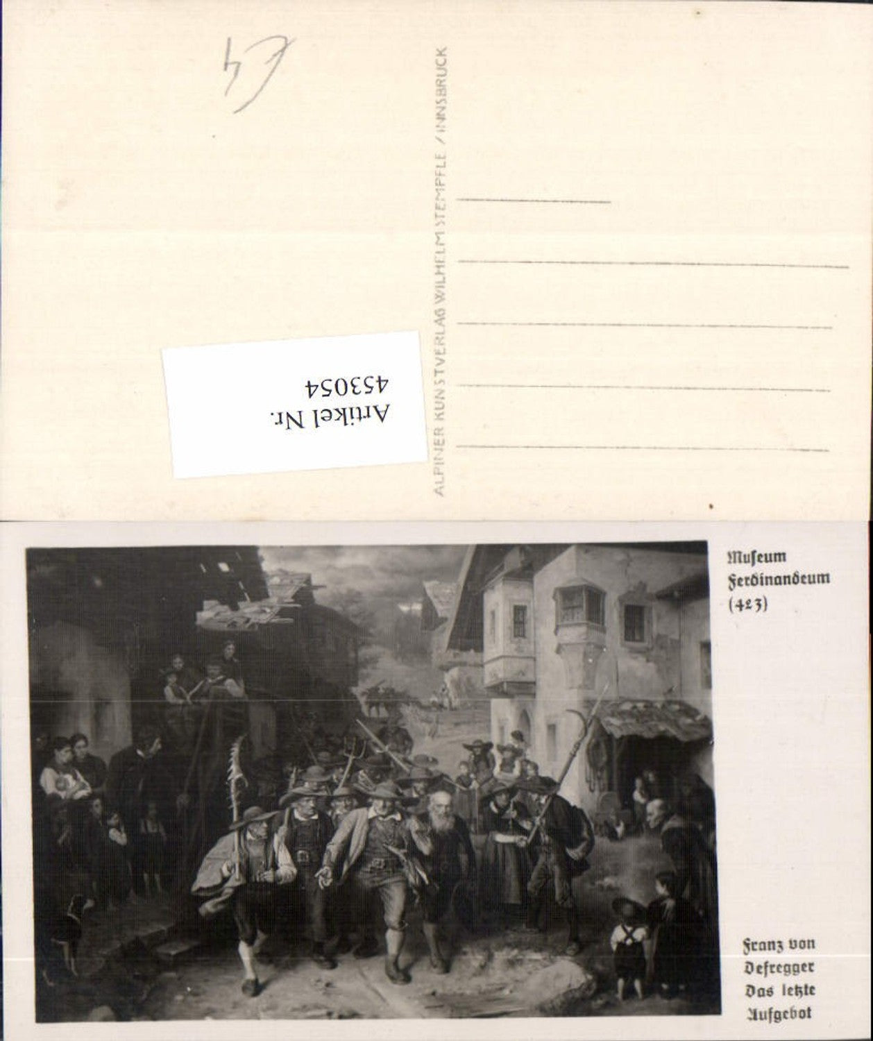 453054,Foto Ak Gemälde Franz v. Defregger Das letzte Aufgebot Tiroler Freiheitskampf