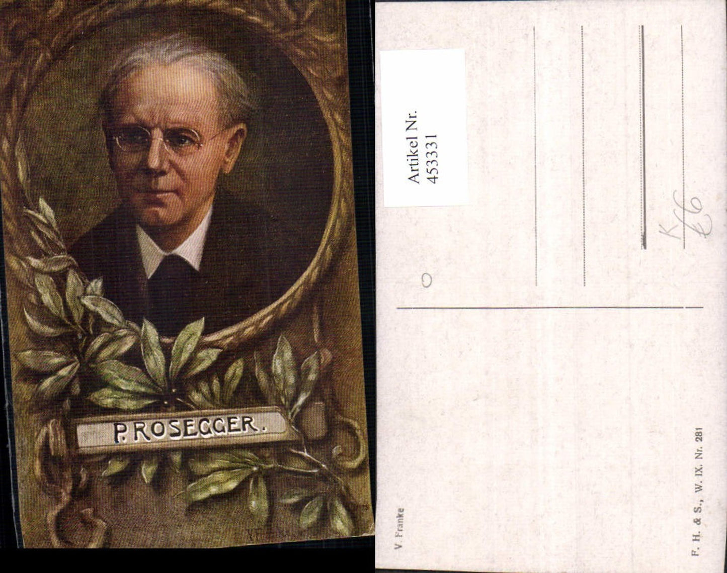 453331,Künstler Ak V. Franke Peter Rossegger Portrait Kunst