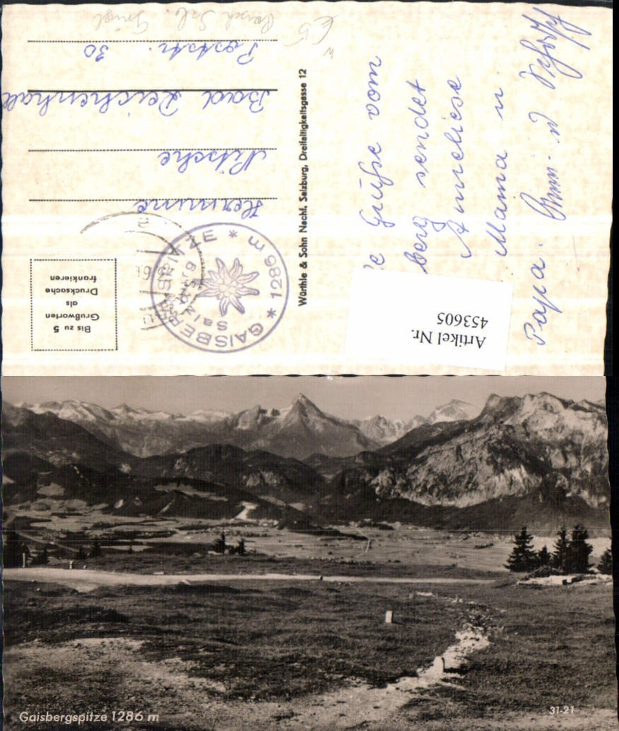 453605,Salzburg Gaisbergspitze Bergkulisse