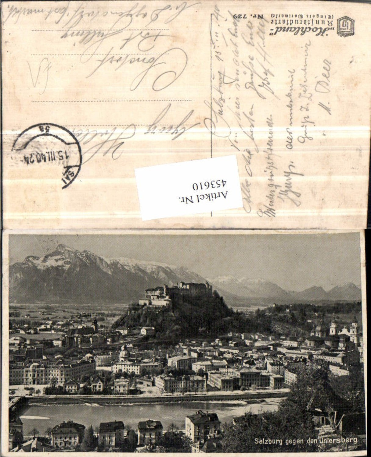 453610,Salzburg Totale m. Festung geg. Untersberg Bergkulisse