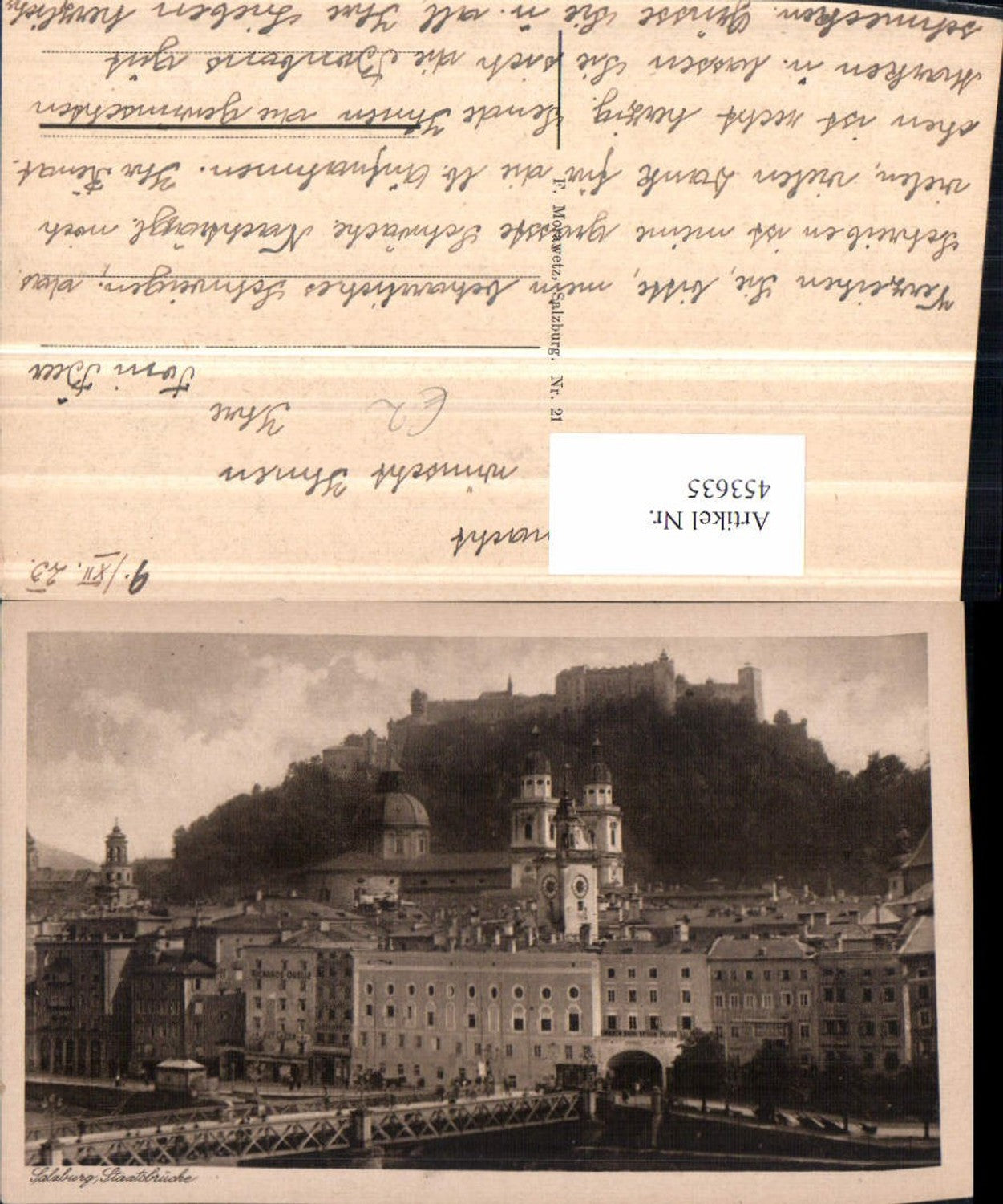 453635,Salzburg Teilansicht Staatsbrücke Brücke m. Festung