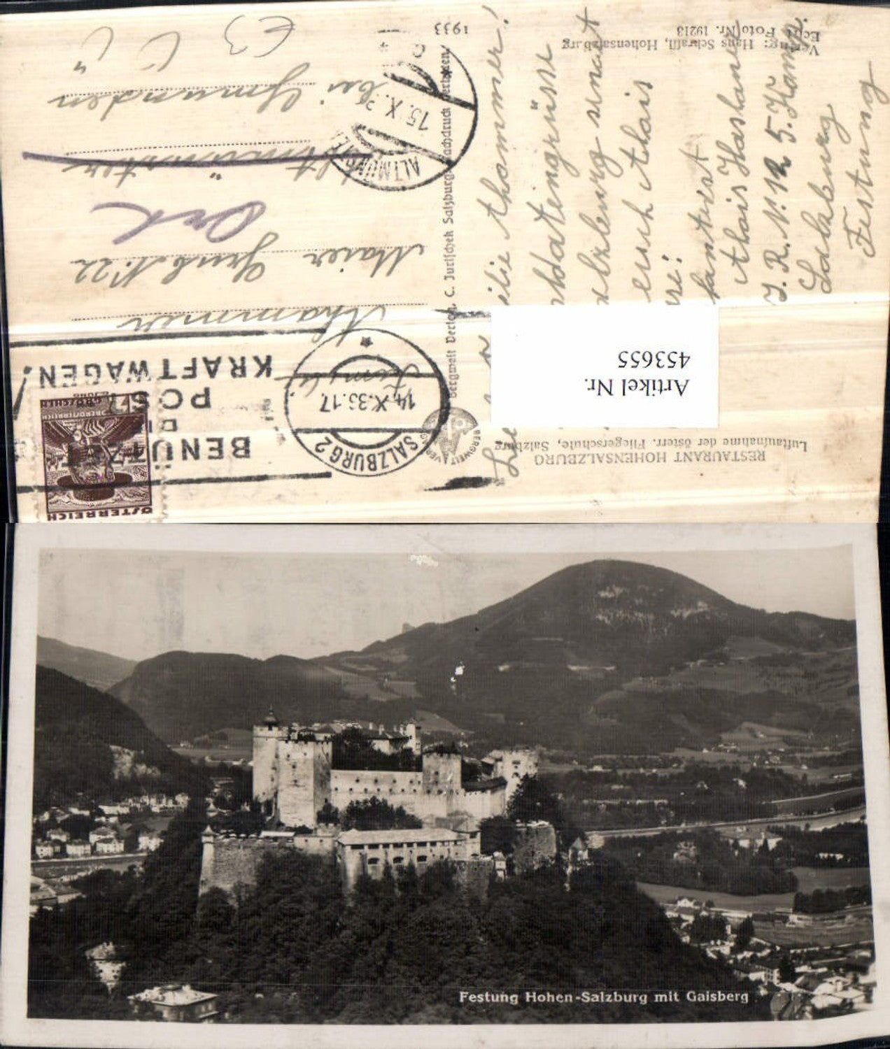 453655,Salzburg Festung Hohensalzburg m. Gaisberg