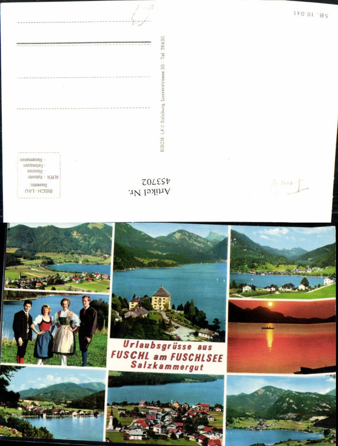 453702, Fuschl am See Total Castle Tracht Multi-view postcard