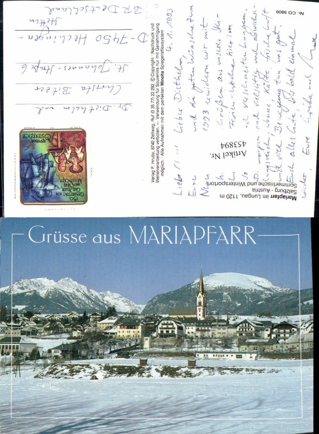 453894,Mariapfarr im Lungau Totale Bergkulisse Winterbild