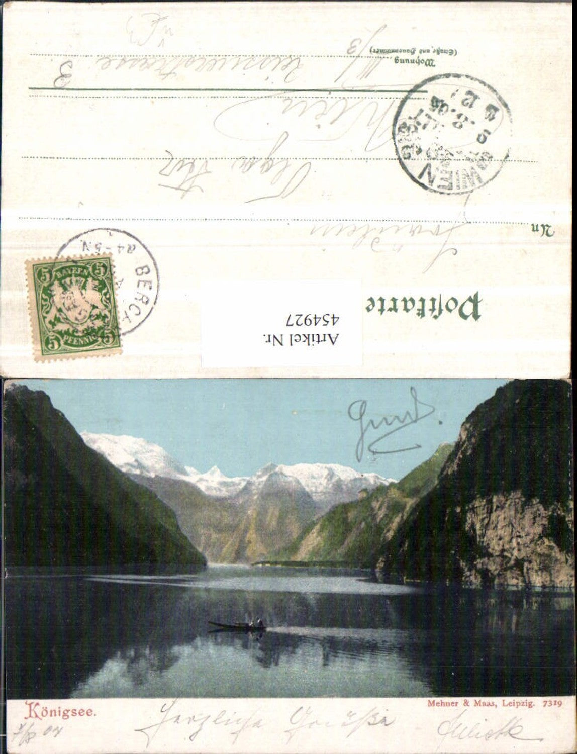 454927, Königssee See near Schönau, mountain scenery, pub Mehner & Maas 7319