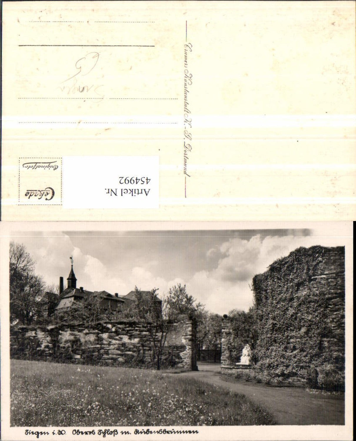 454992,Siegen Oberes Schloss m. Rubensbrunnen Brunnen