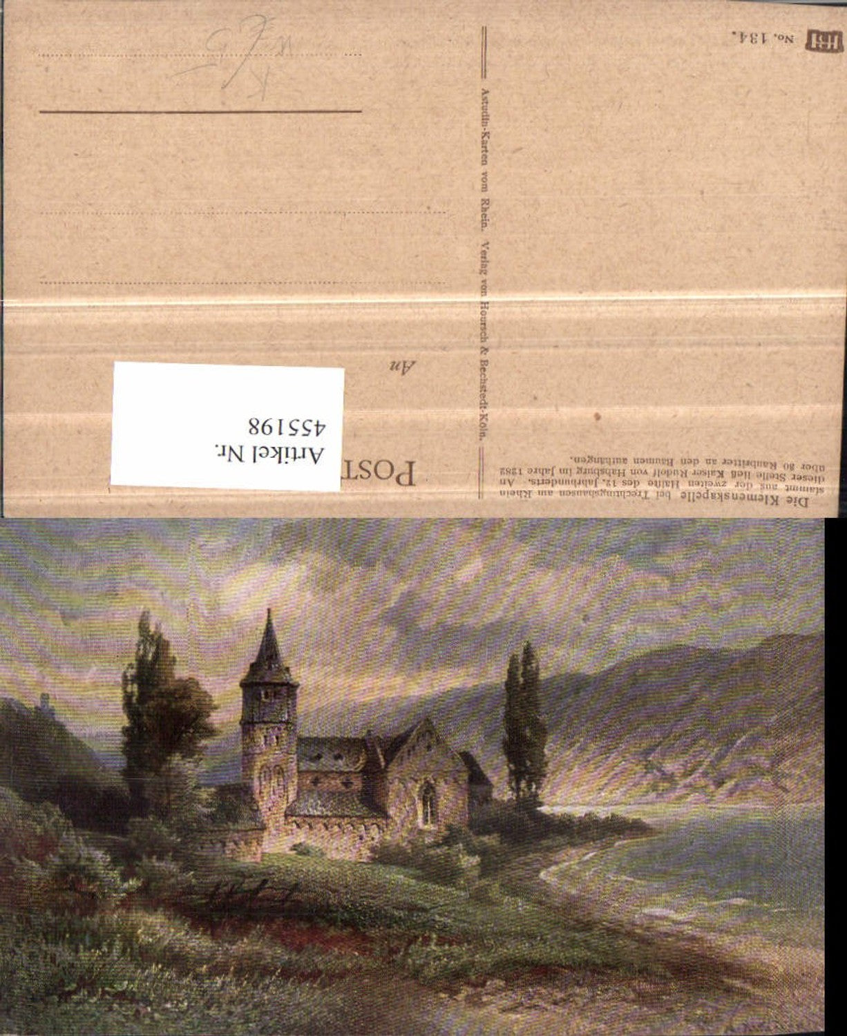 455198,Künstler AK N. Astudin Klemenskapelle Kirche b. Trechtingshausen