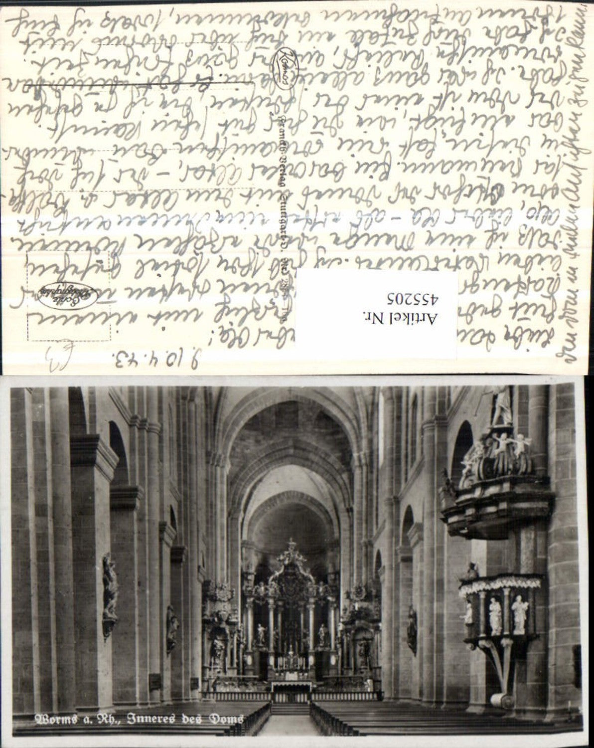 455205,Worms am Rhein Dom Kirche Innenansicht