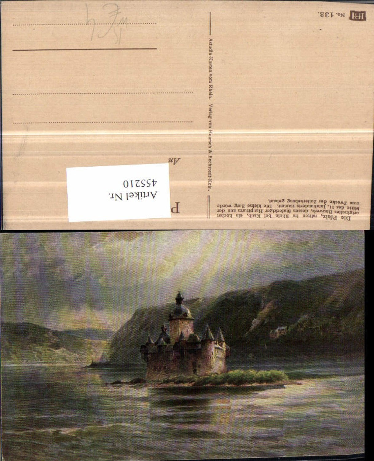 455210,Künstler AK N. Astudin Pfalzgrafenstein Burg b. Kaub