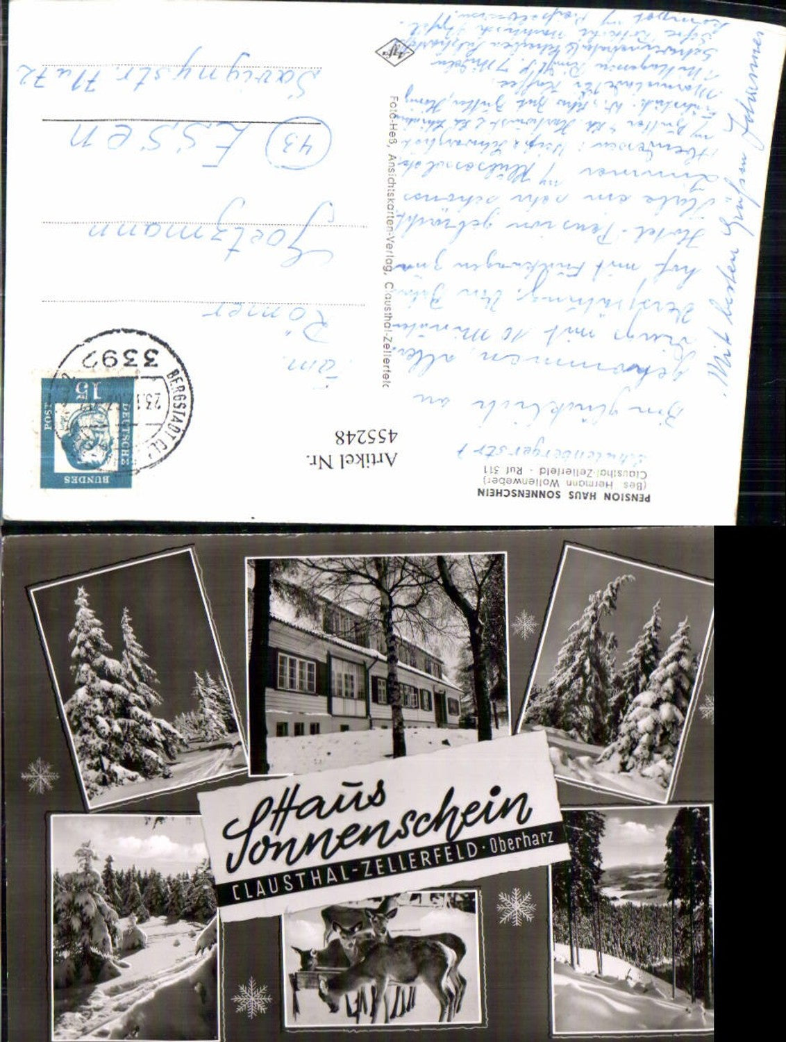 455248,Clausthal-Zellerfeld Haus Sonnenschein Wild Mehrbildkarte