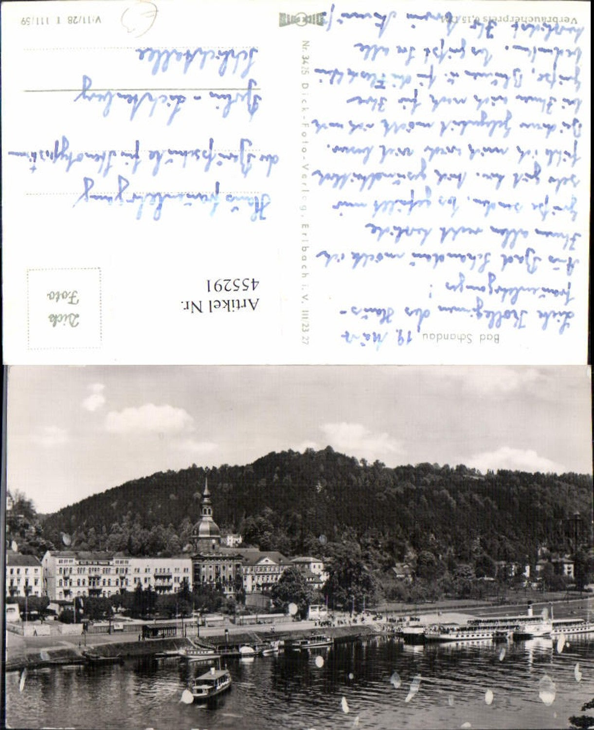 455291,Bad Schandau Teilansicht Dampfer Boote
