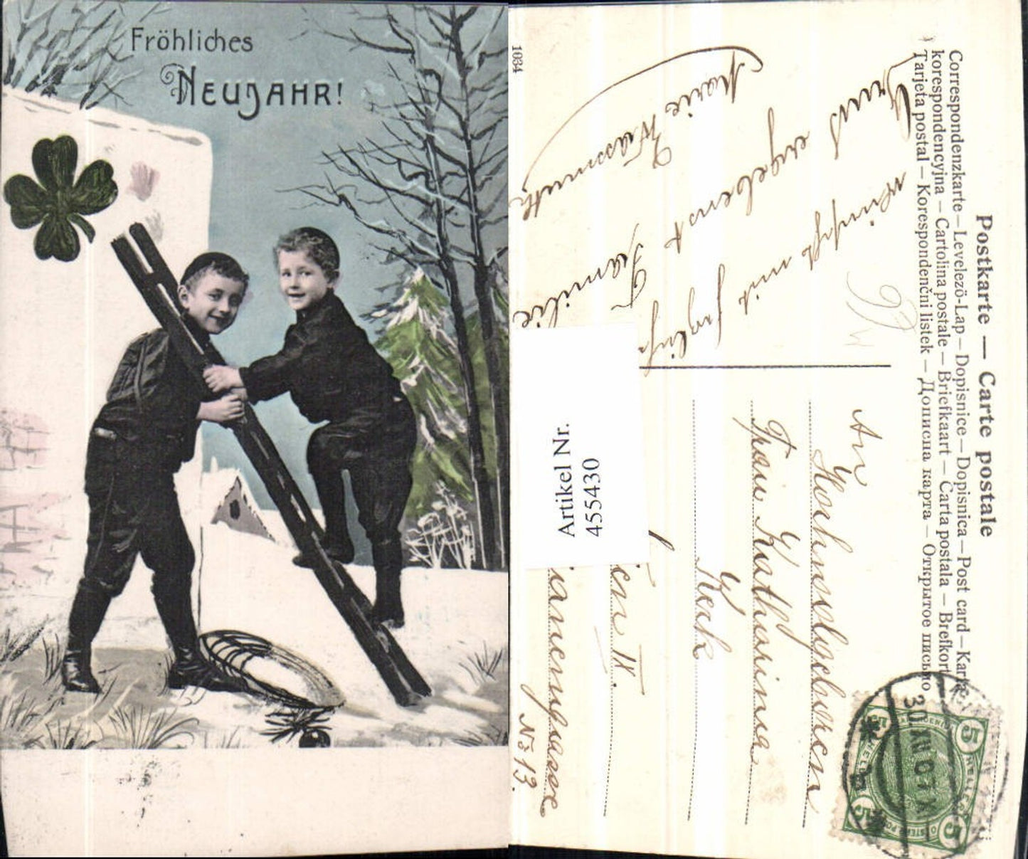 455430, New Year Chimney sweep Chimney sweep Ladder Clover