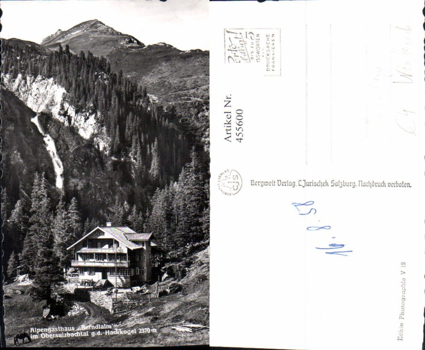 455600,Alpengasthaus Berndlalm b. Bramberg geg. Hackkogel Bergkulisse