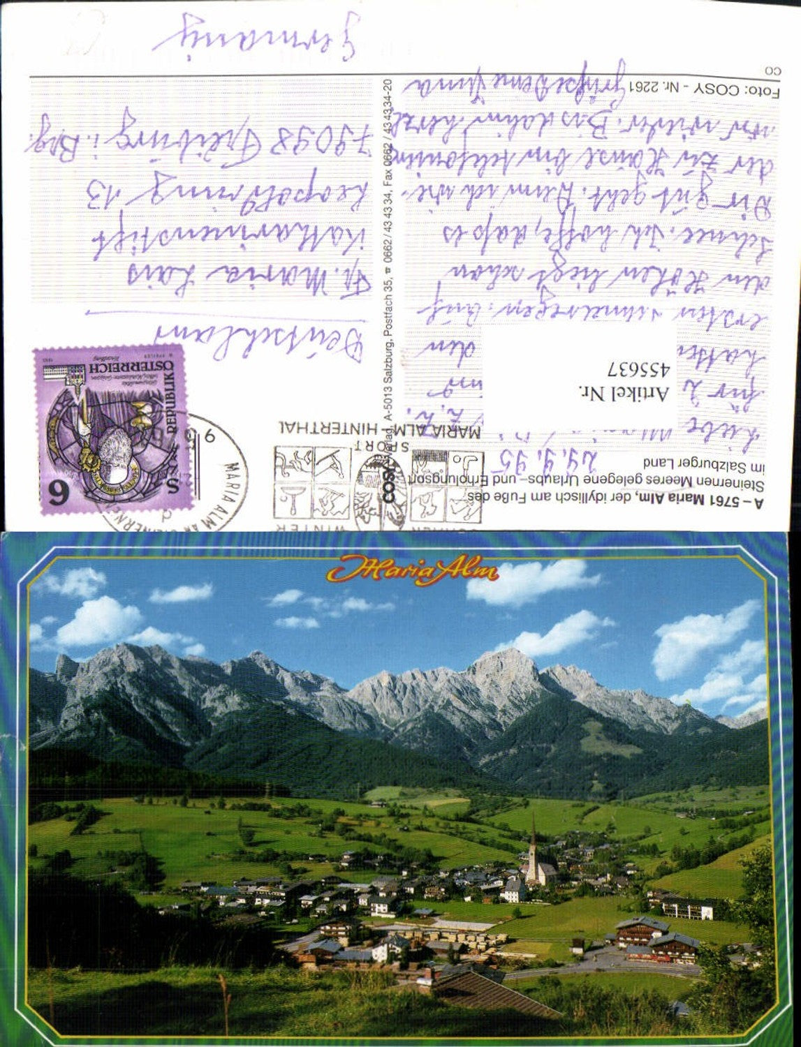 455637,Maria Alm Totale Bergkulisse