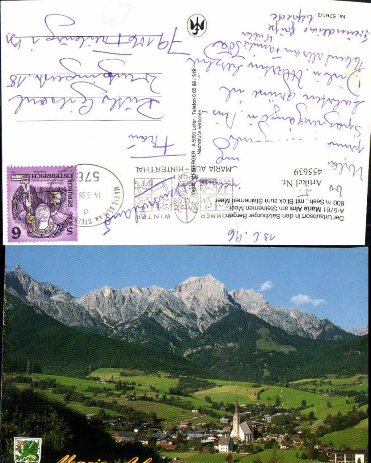 455639,Maria Alm am Steinernen Meer Totale Bergkulisse