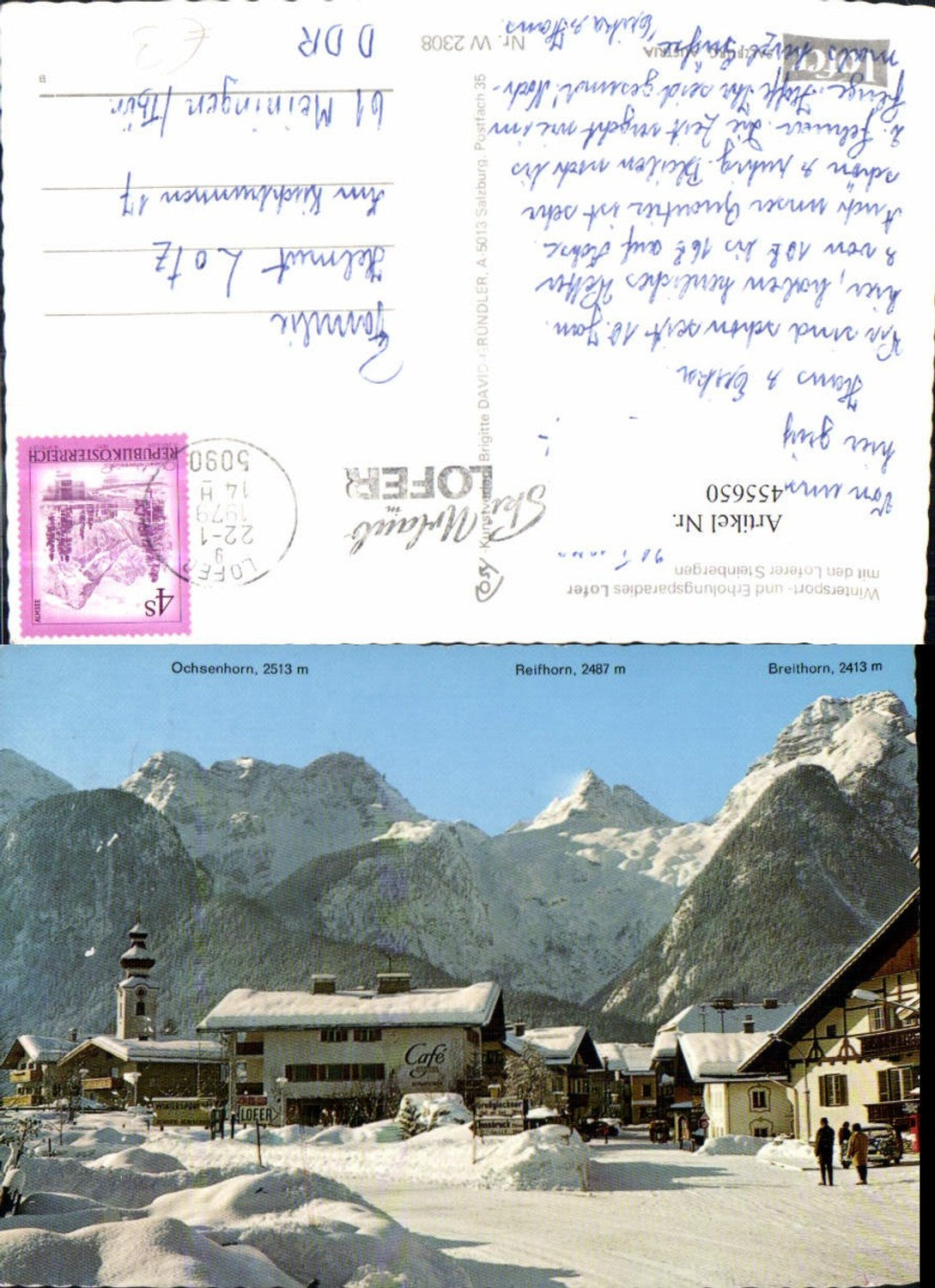 455650,Lofer Teilansicht m. Steinberge Bergkulisse Winterbild