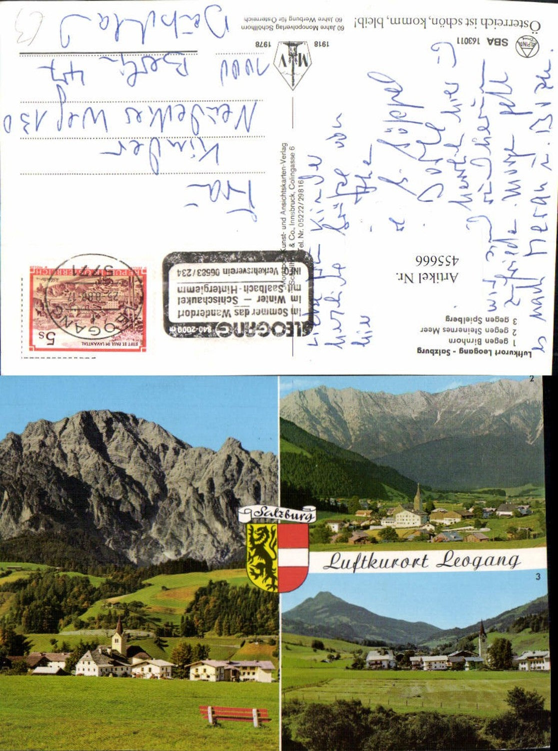 455666,Leogang Totale Bergkulissen Mehrbildkarte