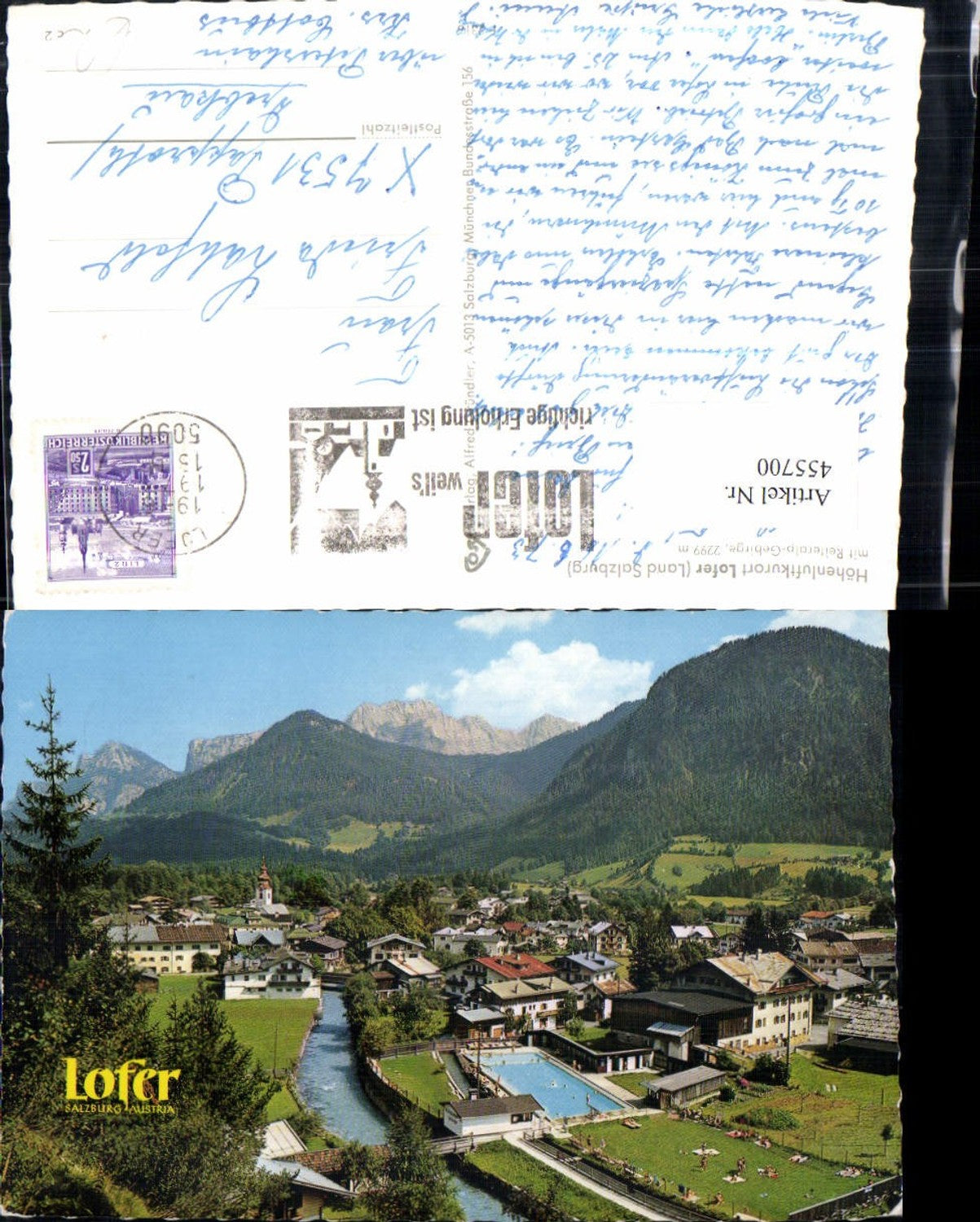 455700,Lofer Totale m. Reiteralp-Gebirge Bergkulisse