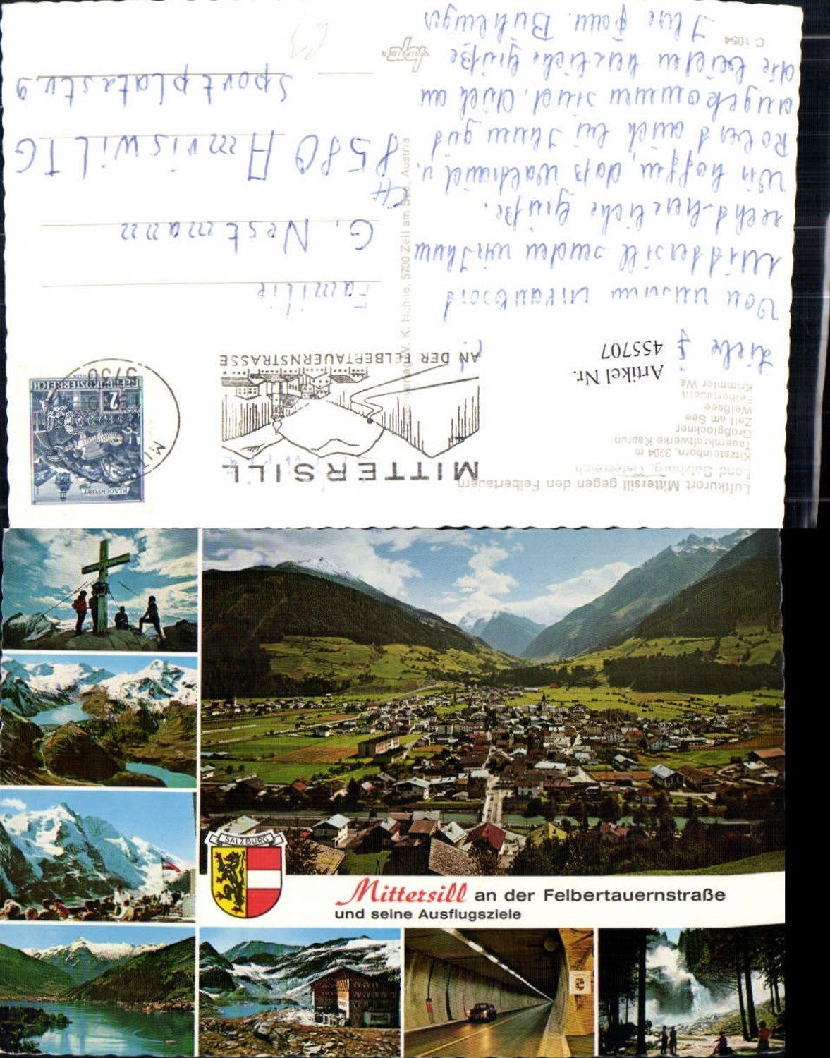 455707,Mittersill Totale Tunnel Wasserfall Gipfelkreuz Mehrbildkarte