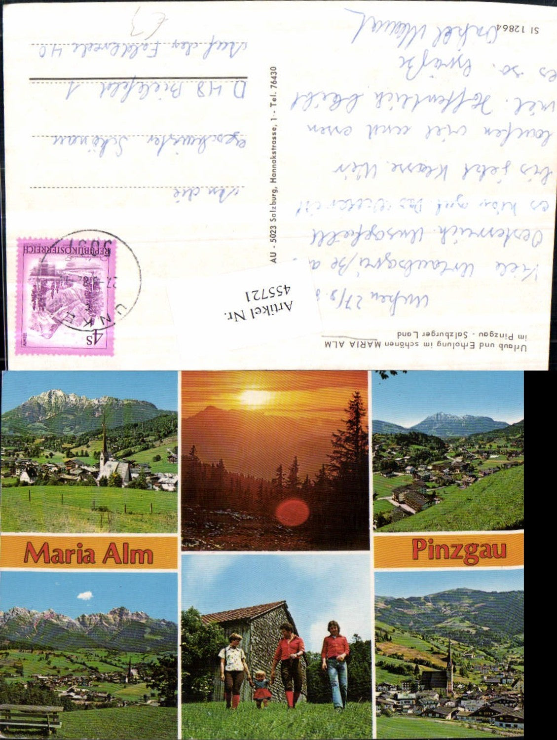 455721,Maria Alm Pinzgau Totale Sonnenuntergang Mehrbildkarte