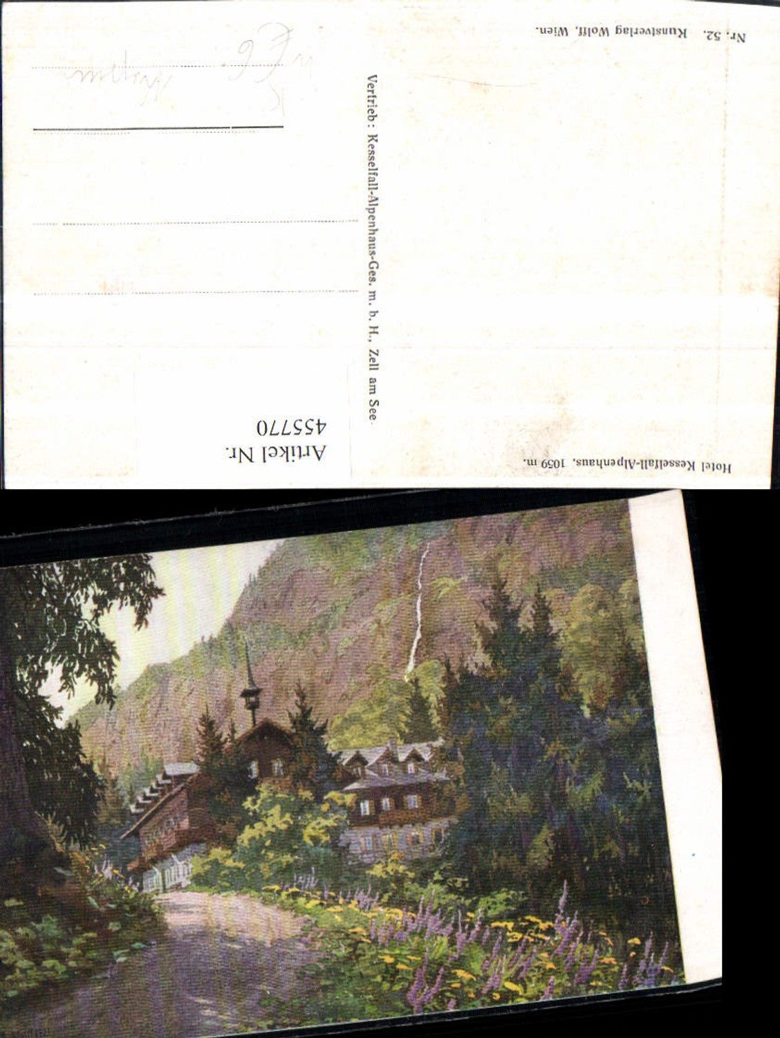 455770,Künstler AK Wolff Hotel Kesselfall Alpenhaus b. Kaprun