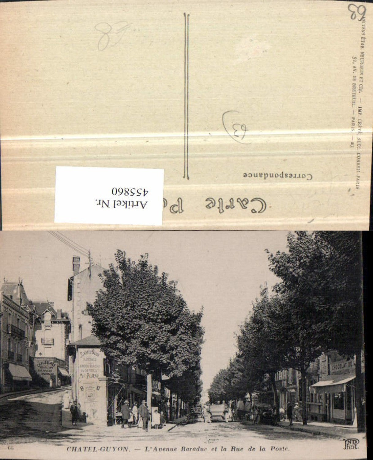 455860,Auvergne Puy-de-Dome Chatel-Guyon Avenue Baraduc Straßenansicht