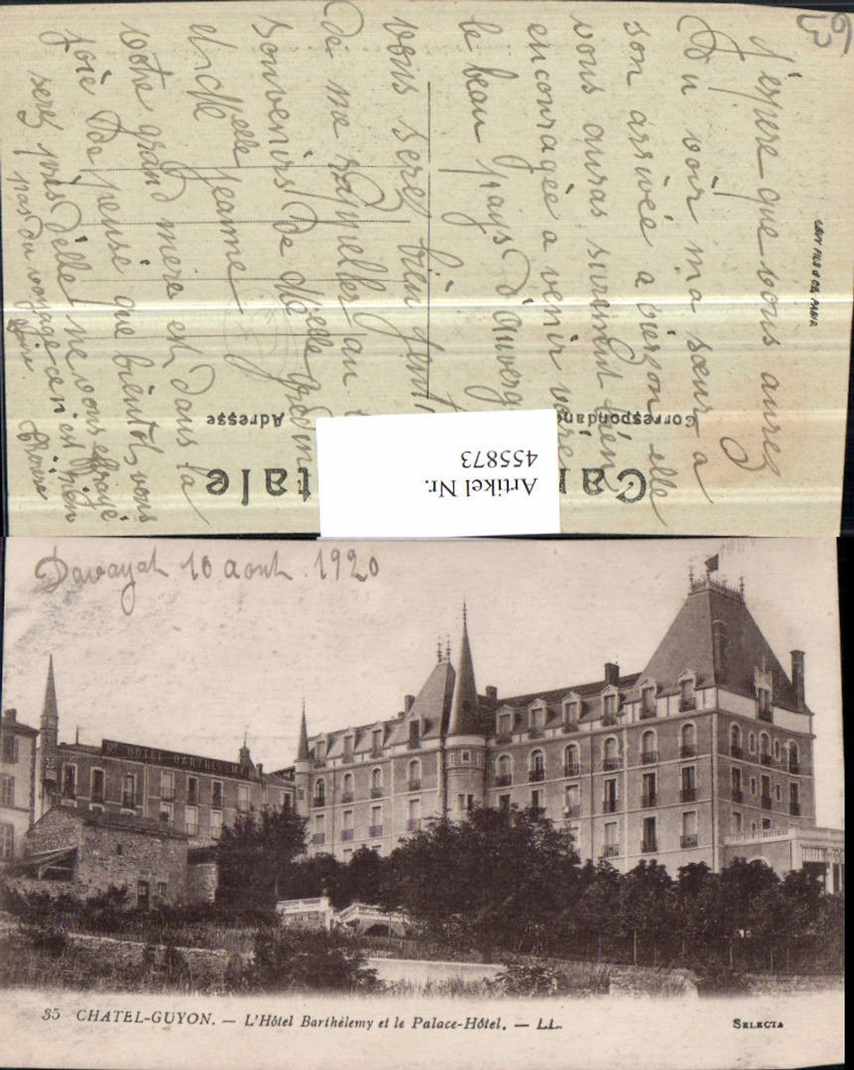 455873,Auvergne Puy-de-Dome Chatel-Guyon Hotel Barthelemy et Palace Hotel
