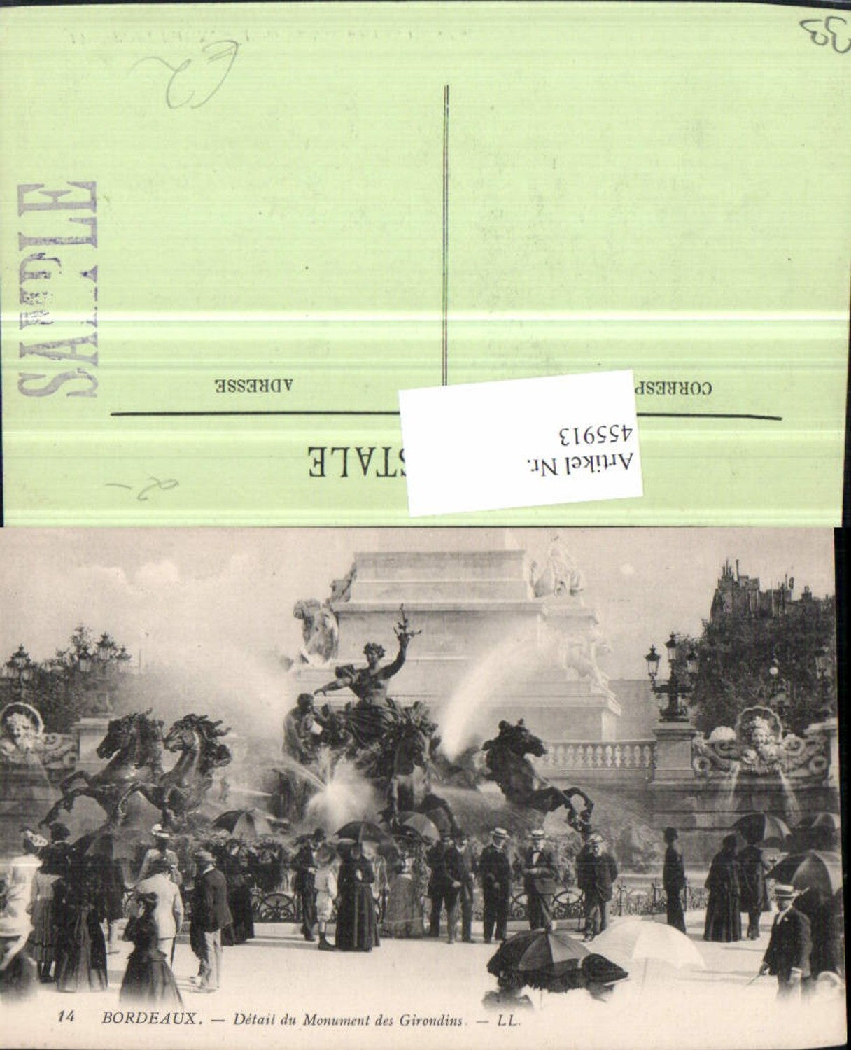 455913,Aquitanien Gironde Bordeaux Monument des Girondins Brunnen