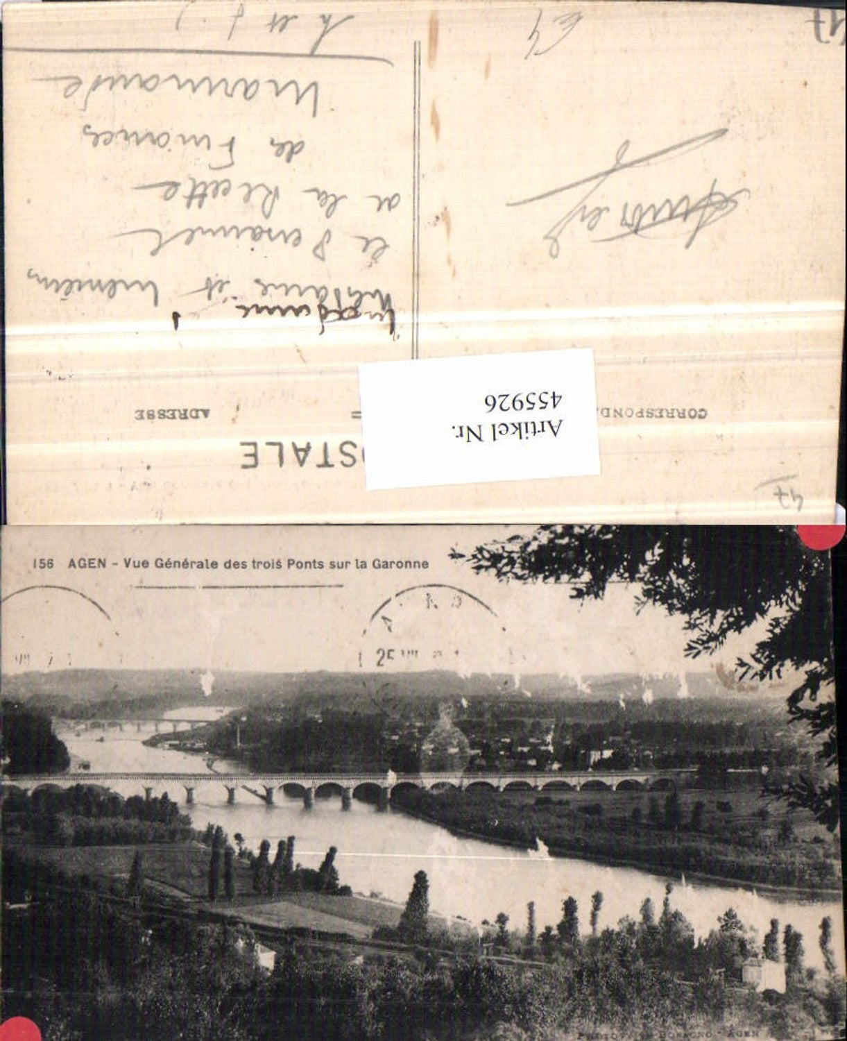 455926,Aquitanien Lot-et-Garonne Agen Vue Generale Totale Brücke