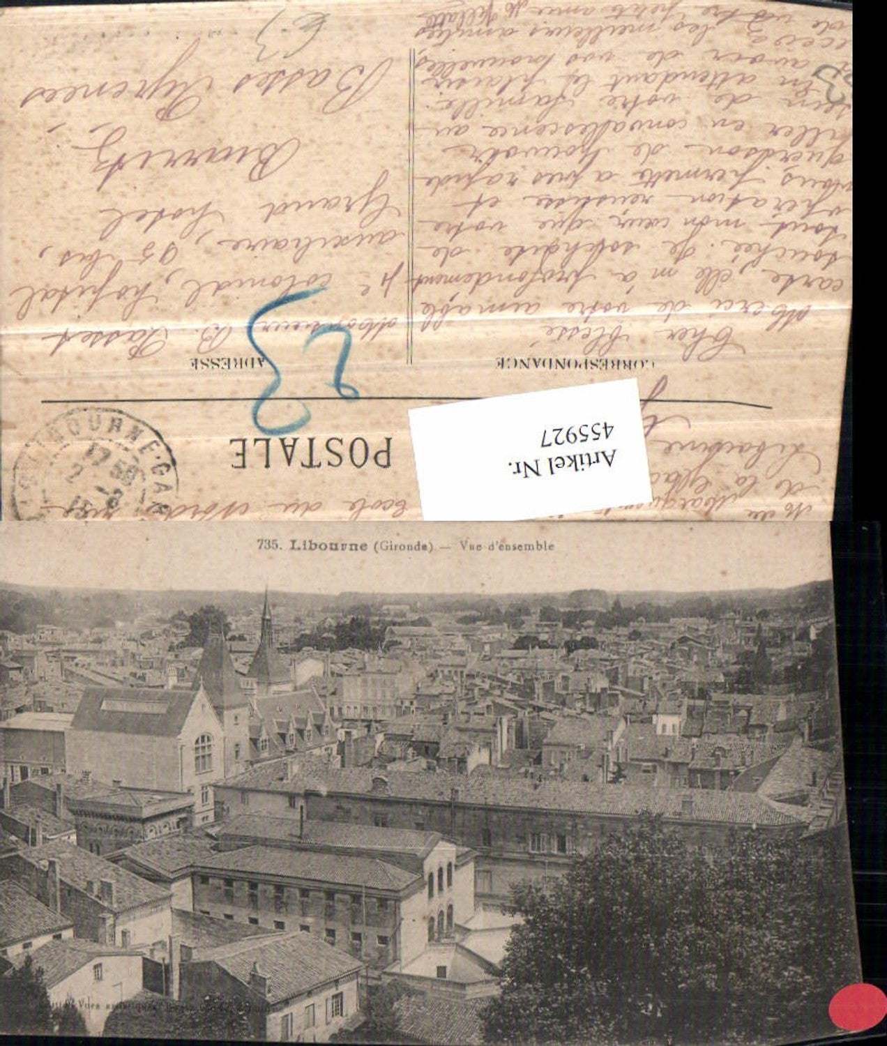 455927,Aquitanien Gironde Libourne Vue ensemble Totale