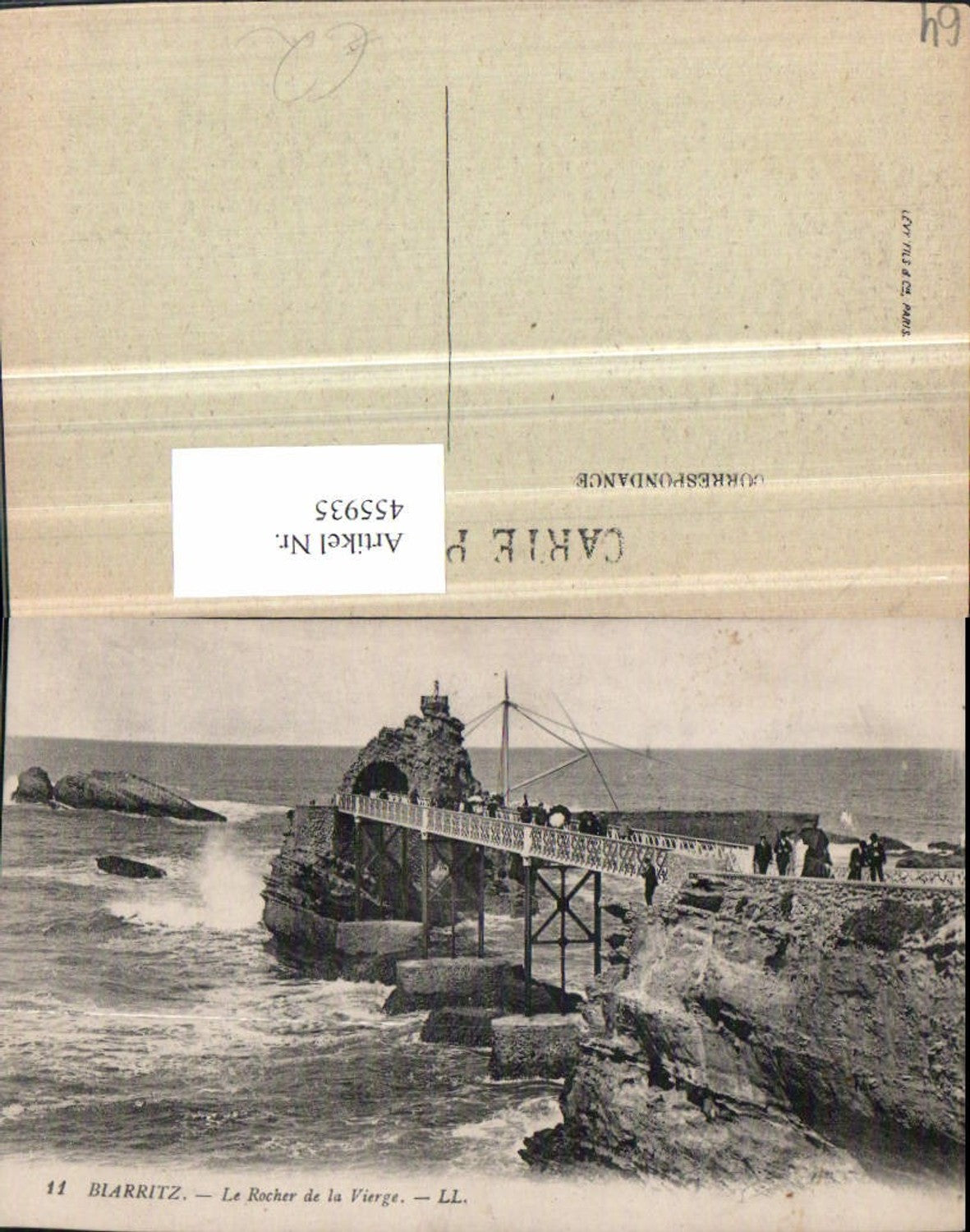 455935,Aquitanien Pyrenees-Atlantiques Biarritz Rocher de la Vierge Brücke